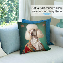 Load image into Gallery viewer, Le Pooch de Versailles White Poodle Plush Pillow Case-Cushion Cover-Dog Dad Gifts, Dog Mom Gifts, Home Decor, Pillows, Poodle-3