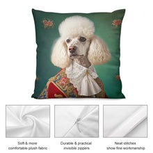 Load image into Gallery viewer, Le Pooch de Versailles White Poodle Plush Pillow Case-Cushion Cover-Dog Dad Gifts, Dog Mom Gifts, Home Decor, Pillows, Poodle-4