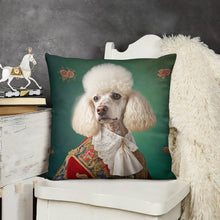 Load image into Gallery viewer, Le Pooch de Versailles White Poodle Plush Pillow Case-Cushion Cover-Dog Dad Gifts, Dog Mom Gifts, Home Decor, Pillows, Poodle-6