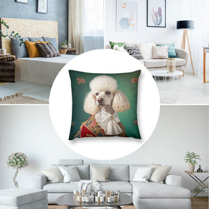 Le Pooch de Versailles White Poodle Plush Pillow Case-Cushion Cover-Dog Dad Gifts, Dog Mom Gifts, Home Decor, Pillows, Poodle-7