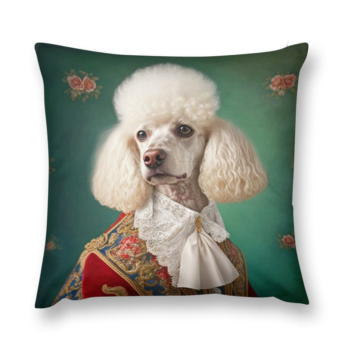 Le Pooch de Versailles White Poodle Plush Pillow Case-Cushion Cover-Dog Dad Gifts, Dog Mom Gifts, Home Decor, Pillows, Poodle-8