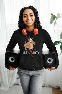 Let's Party Dachshund Women's Cotton Fleece Hoodie Sweatshirt - 4 Colors-Apparel-Apparel, Dachshund, Hoodie, Sweatshirt-10