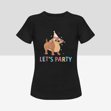 Load image into Gallery viewer, Let&#39;s Party Dachshund Women&#39;s Cotton T-Shirts - 2 Colors-Apparel-Apparel, Dachshund, Shirt, T Shirt-3