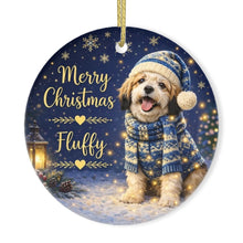 Load image into Gallery viewer, Lhasa Apso Christmas Ornament - Cozy Winter Pet Portrait Design - Personalize with Photo and Name-Christmas Ornament-Christmas,Christmas Ornament,Lhasa Apso,Personalize Artwork-3