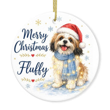Load image into Gallery viewer, Lhasa Apso Christmas Ornament - Cozy Winter Pet Portrait Design - Personalize with Photo and Name-Christmas Ornament-Christmas,Christmas Ornament,Personalize Artwork-3