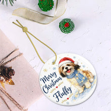 Load image into Gallery viewer, Lhasa Apso Christmas Ornament - Cozy Winter Pet Portrait Design - Personalize with Photo and Name-Christmas Ornament-Christmas,Christmas Ornament,Personalize Artwork-6