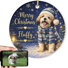 Load image into Gallery viewer, Lhasa Apso Christmas Ornament - Cozy Winter Pet Portrait Design - Personalize with Photo and Name-Christmas Ornament-Christmas,Christmas Ornament,Lhasa Apso,Personalize Artwork-1