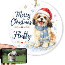 Load image into Gallery viewer, Lhasa Apso Christmas Ornament - Cozy Winter Pet Portrait Design - Personalize with Photo and Name-Christmas Ornament-Christmas,Christmas Ornament,Personalize Artwork-1