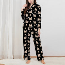 Load image into Gallery viewer, Lhasa Apso Pajamas for Women - XL Available - Yes I Love Cream Lhasa Apsos-Pajamas-Apparel,Boxer,Dog Mom Gifts,Pajamas-Black-XS-1