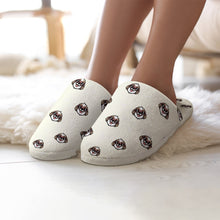 Load image into Gallery viewer, Lhasa Apso Slippers for Women - Lhasa Apso with Shades - Flannel-Slippers-5.5 - 6-Ivory White-1