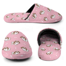 Load image into Gallery viewer, Lhasa Apso Slippers for Women - Smiling Lhasa Apso Love - Flannel-Slippers-12