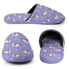Load image into Gallery viewer, Lhasa Apso Slippers for Women - Smiling Lhasa Apso Love - Flannel-Slippers-21
