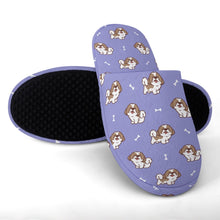Load image into Gallery viewer, Lhasa Apso Slippers for Women - Smiling Lhasa Apso Love - Flannel-Slippers-22
