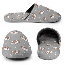 Load image into Gallery viewer, Lhasa Apso Slippers for Women - Smiling Lhasa Apso Love - Flannel-Slippers-24