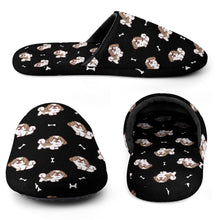 Load image into Gallery viewer, Lhasa Apso Slippers for Women - Smiling Lhasa Apso Love - Flannel-Slippers-27