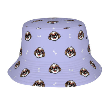 Lhasa Apso With Shades Bucket Hat Lavender Purple One Size 360x