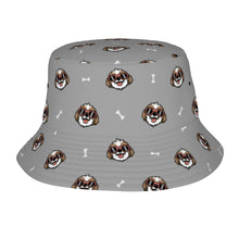 Load image into Gallery viewer, Lhasa Apso with Shades Bucket Hat-Hats &amp; Caps-Parisian Gray-One Size-25