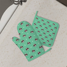 Load image into Gallery viewer, Lhasa Apso with Shades Oven Mitts and Pot Holder Set-Kitchen Decor-Accessories,Dog Mom Gifts,Lhasa Apso-1