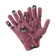 Load image into Gallery viewer, Shih Tzu with Shades Touch Screen Gloves-Accessories-Accessories, Dog Dad Gifts, Dog Mom Gifts, Gloves-Rose gold-2