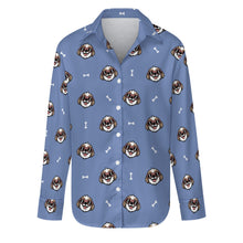 Load image into Gallery viewer, Lhasa Apso with Shades Women's Shirt-S-CornflowerBlue-4