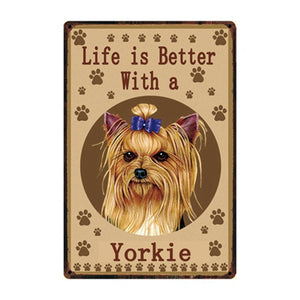 Life Is Better With A Pit Bull Tin Posters-Sign Board-American Pit Bull Terrier, Dogs, Home Decor, Sign Board-7