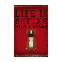 Load image into Gallery viewer, Life Is Better With A Whippet Tin Poster-Sign Board-Dogs, Home Decor, Sign Board, Whippet-Whippet-5