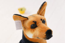 Load image into Gallery viewer, image of a standing german shepherd stuffed animal plush toy - face 
