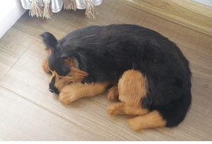 Lifelike Large Sleeping Dog Stuffed Animals with Real Fur-Stuffed Animals-Home Decor, Stuffed Animal-18
