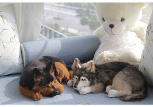 Lifelike Large Sleeping Dog Stuffed Animals with Real Fur-Stuffed Animals-Home Decor, Stuffed Animal-21