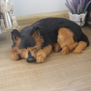 Lifelike Large Sleeping Dog Stuffed Animals with Real Fur-Stuffed Animals-Home Decor, Stuffed Animal-5