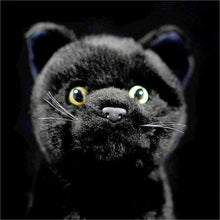 Load image into Gallery viewer, Lifelike Sitting Black Cat Soft Plush Toy-10