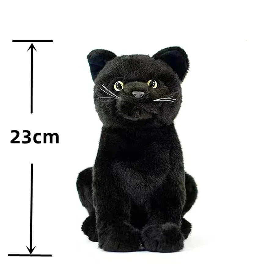 Lifelike Sitting Black Cat Soft Plush Toy-Black with opp bag-CHINA-14