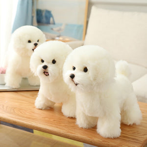 image of three adorable white bichon frise stuffed animal plush toys