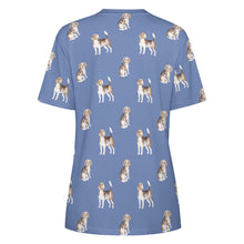 Load image into Gallery viewer, Light Purple, extra, del it!!} Watercolor Elegance Beagles Women&#39;s Cotton T-Shirt-Apparel-Apparel, Beagle, Dog Mom Gifts, Shirt, T Shirt-23