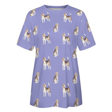 Load image into Gallery viewer, Light Purple, extra, del it!!} Watercolor Elegance Beagles Women&#39;s Cotton T-Shirt-Apparel-Apparel, Beagle, Dog Mom Gifts, Shirt, T Shirt-28