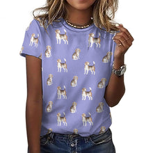 Load image into Gallery viewer, Light Purple, extra, del it!!} Watercolor Elegance Beagles Women&#39;s Cotton T-Shirt-Apparel-Apparel, Beagle, Dog Mom Gifts, Shirt, T Shirt-2XS-Lavender Purple-37