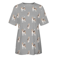 Load image into Gallery viewer, Light Purple, extra, del it!!} Watercolor Elegance Beagles Women&#39;s Cotton T-Shirt-Apparel-Apparel, Beagle, Dog Mom Gifts, Shirt, T Shirt-31