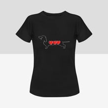 Load image into Gallery viewer, Line Art Dachshund Women&#39;s Cotton T-Shirts - 5 Colors-Apparel-Apparel, Dachshund, Shirt, T Shirt-10