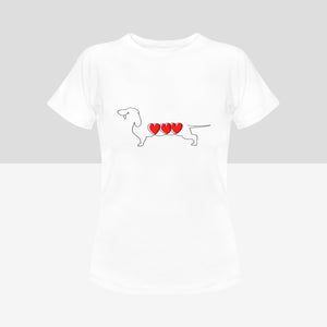 Line Art Dachshund Women's Cotton T-Shirts - 5 Colors-Apparel-Apparel, Dachshund, Shirt, T Shirt-6