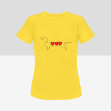 Load image into Gallery viewer, Line Art Dachshund Women&#39;s Cotton T-Shirts - 5 Colors-Apparel-Apparel, Dachshund, Shirt, T Shirt-7