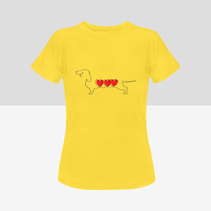 Line Art Dachshund Women's Cotton T-Shirts - 5 Colors-Apparel-Apparel, Dachshund, Shirt, T Shirt-7