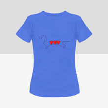 Load image into Gallery viewer, Line Art Dachshund Women&#39;s Cotton T-Shirts - 5 Colors-Apparel-Apparel, Dachshund, Shirt, T Shirt-8