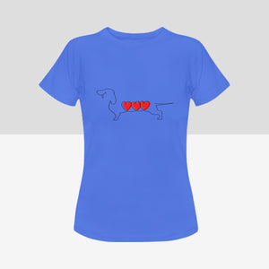 Line Art Dachshund Women's Cotton T-Shirts - 5 Colors-Apparel-Apparel, Dachshund, Shirt, T Shirt-8