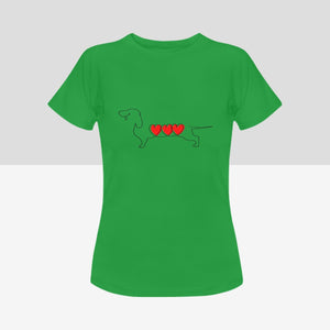 Line Art Dachshund Women's Cotton T-Shirts - 5 Colors-Apparel-Apparel, Dachshund, Shirt, T Shirt-9