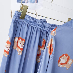 Close up image of shiba inu pajamas