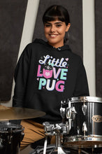 Load image into Gallery viewer, Little Love Pug Women&#39;s Cotton Fleece Black Pug Hoodie Sweatshirt - 4 Colors-Apparel-Apparel, Hoodie, Pug, Sweatshirt-12