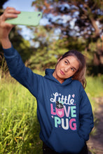 Load image into Gallery viewer, Little Love Pug Women&#39;s Cotton Fleece Black Pug Hoodie Sweatshirt - 4 Colors-Apparel-Apparel, Hoodie, Pug, Sweatshirt-9