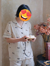 Load image into Gallery viewer, Little Polka Dotted Dachshunds Women's Cotton Summer Pajamas Set-Dachshund,Pajamas-2