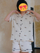 Load image into Gallery viewer, Little Polka Dotted Dachshunds Women's Cotton Summer Pajamas Set-Dachshund,Pajamas-1