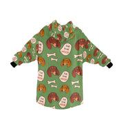 Live Love Woof Dachshunds Blanket Hoodie for Women-Apparel-Apparel, Blankets-13